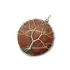 Pandantiv goldstone maro rotund cu montura pomul vietii 45mm